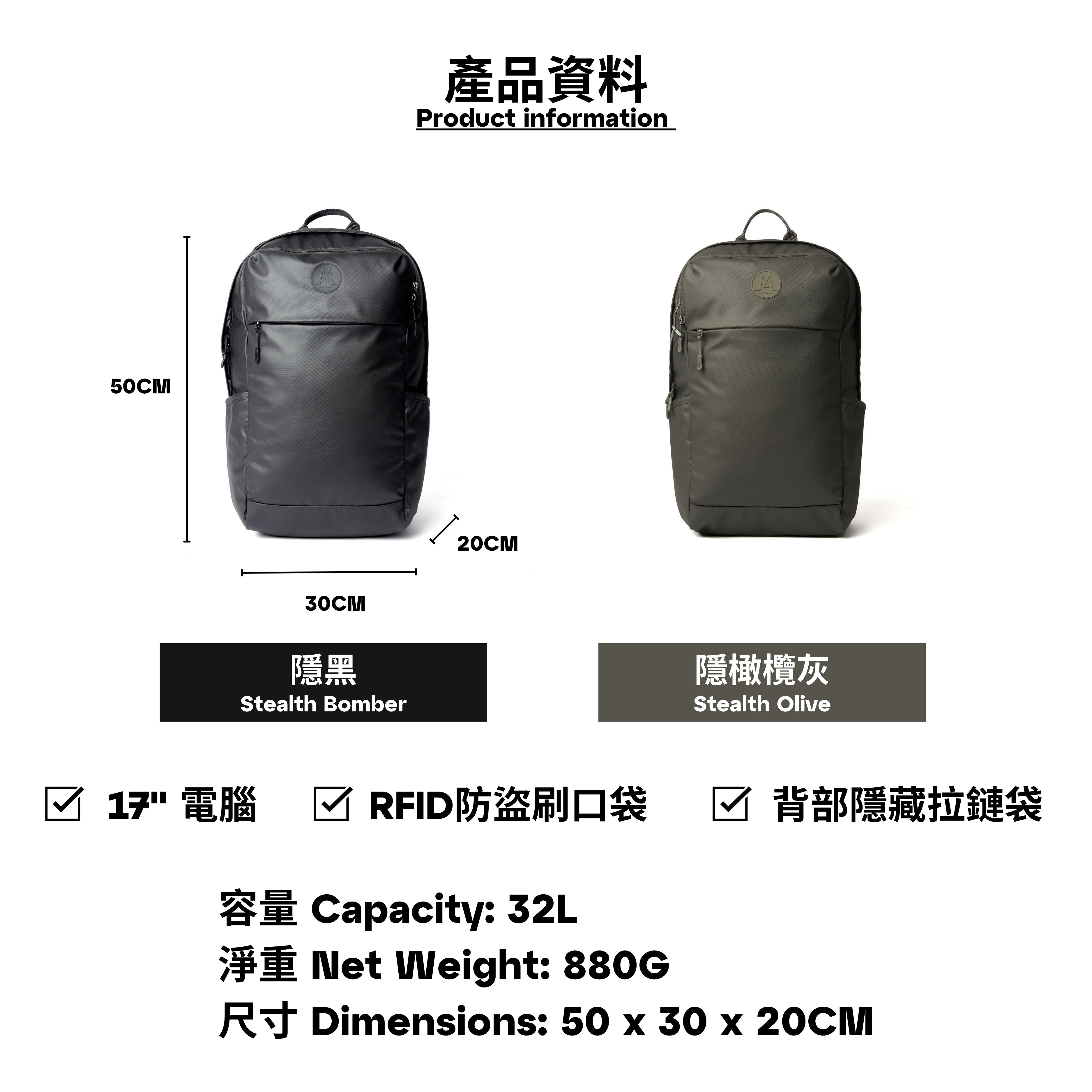 Nova Straya Laptop Backpack 32L - Stealth Bomber Edition