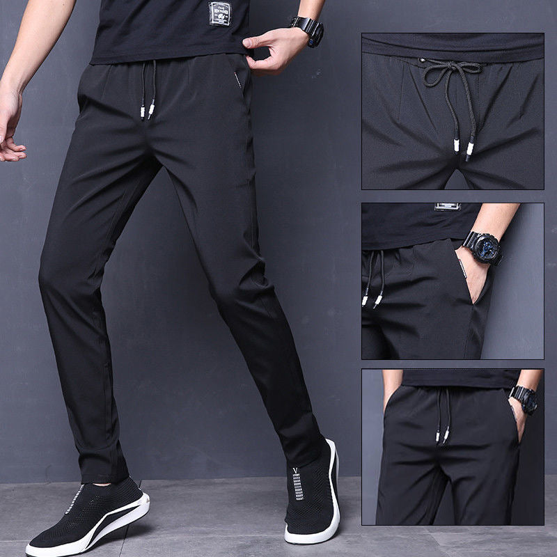 Thin Men's Casual Pants, Men's Slim Pants, Men's Korean Style Trendy Sports Pants, Men's Trousers, Loose Feet