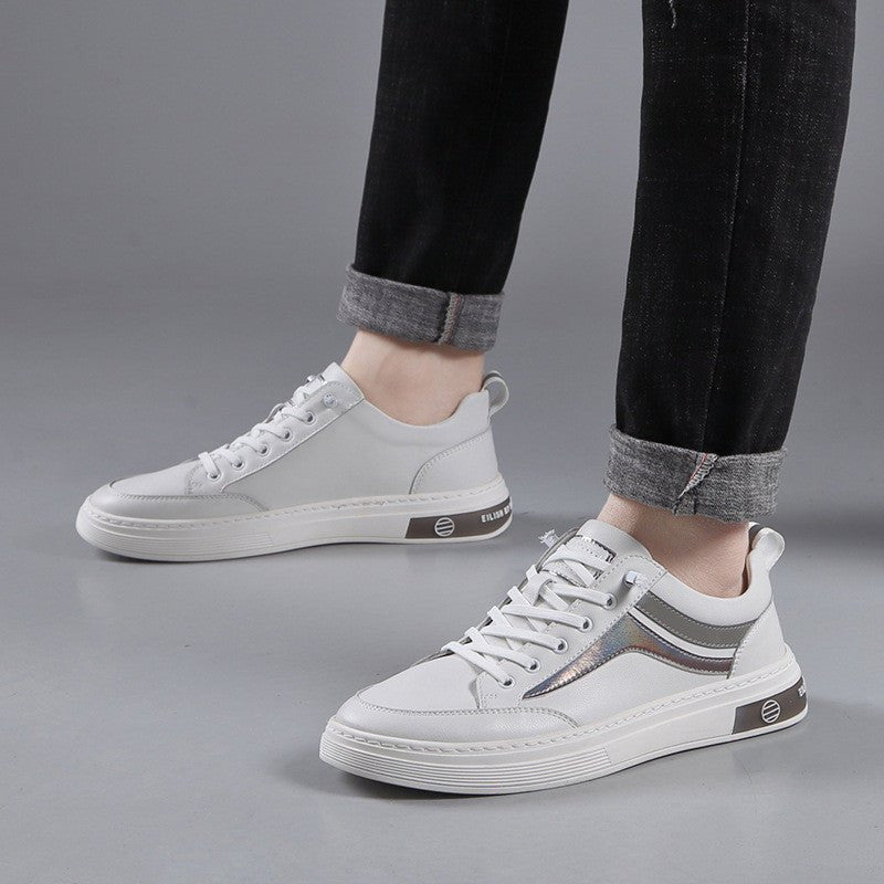 All-match Breathable Men's Shoes Leather Soft Sole Men's Sneakers