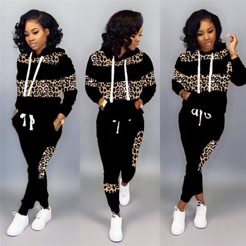 Patchwork Camouflage Print Sports Sweatshirt Suit