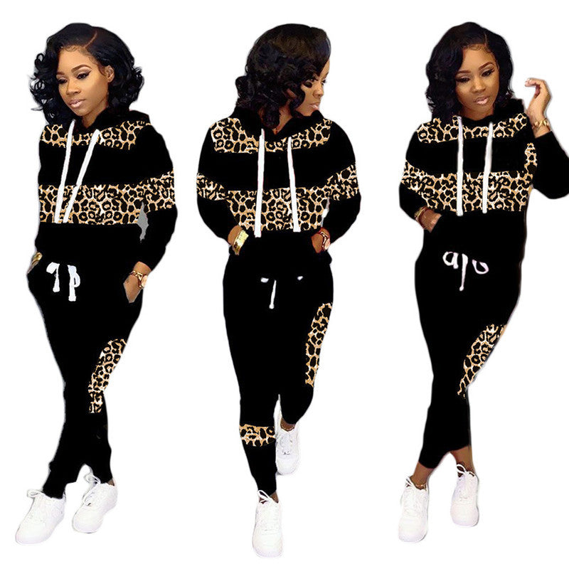 Patchwork Camouflage Print Sports Sweatshirt Suit