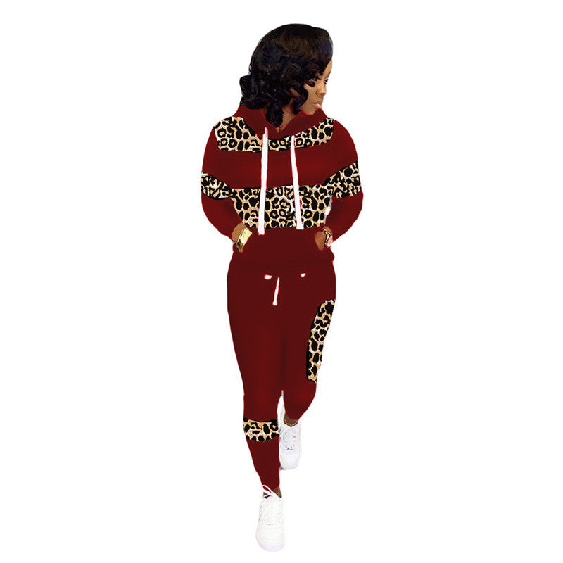 Patchwork Camouflage Print Sports Sweatshirt Suit