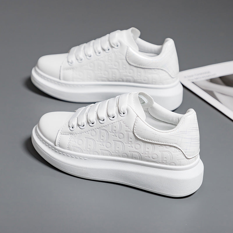 White shoes for women, Korean version Instagram for students, thick soled sports shoes for women, casual sponge cake shoes for women