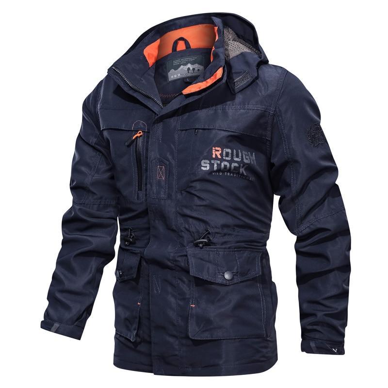 Cross-border Alsy jacket men's mid-length casual outdoor hooded plus size jacket men's jacket spring and autumn