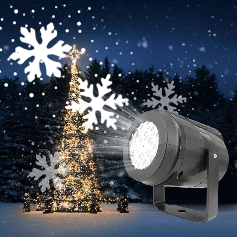 2023 Christmas Party Lights Snowflake Projector Light Led Stage Light Rotating Xmas Pattern Outdoor Holiday Lighting Garden Christmas  Decor
