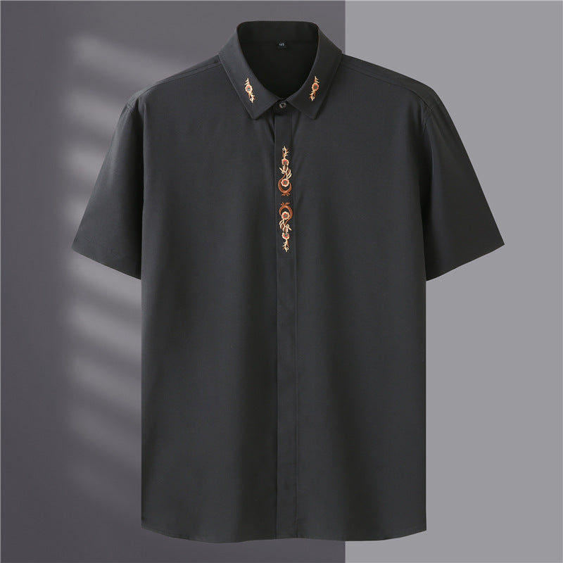 In Summer Men's Shirts And Short Sleeves Are Fatter