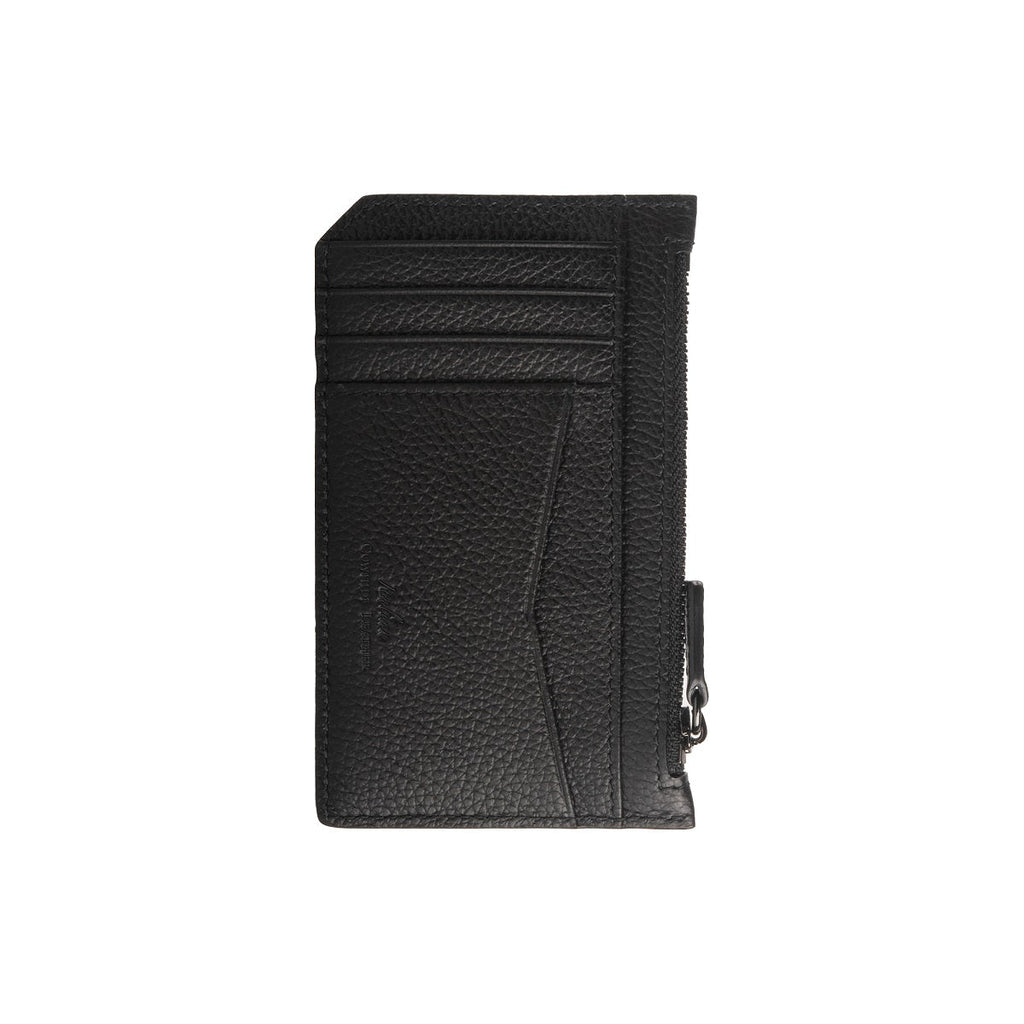 Nicky Leather Card Case with Zip Pocket