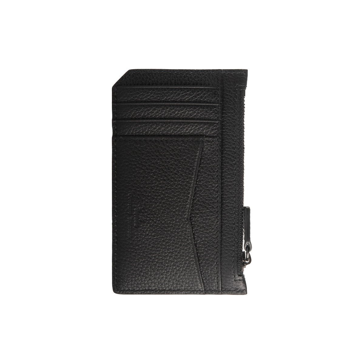 Nicky Leather Card Case with Zip Pocket