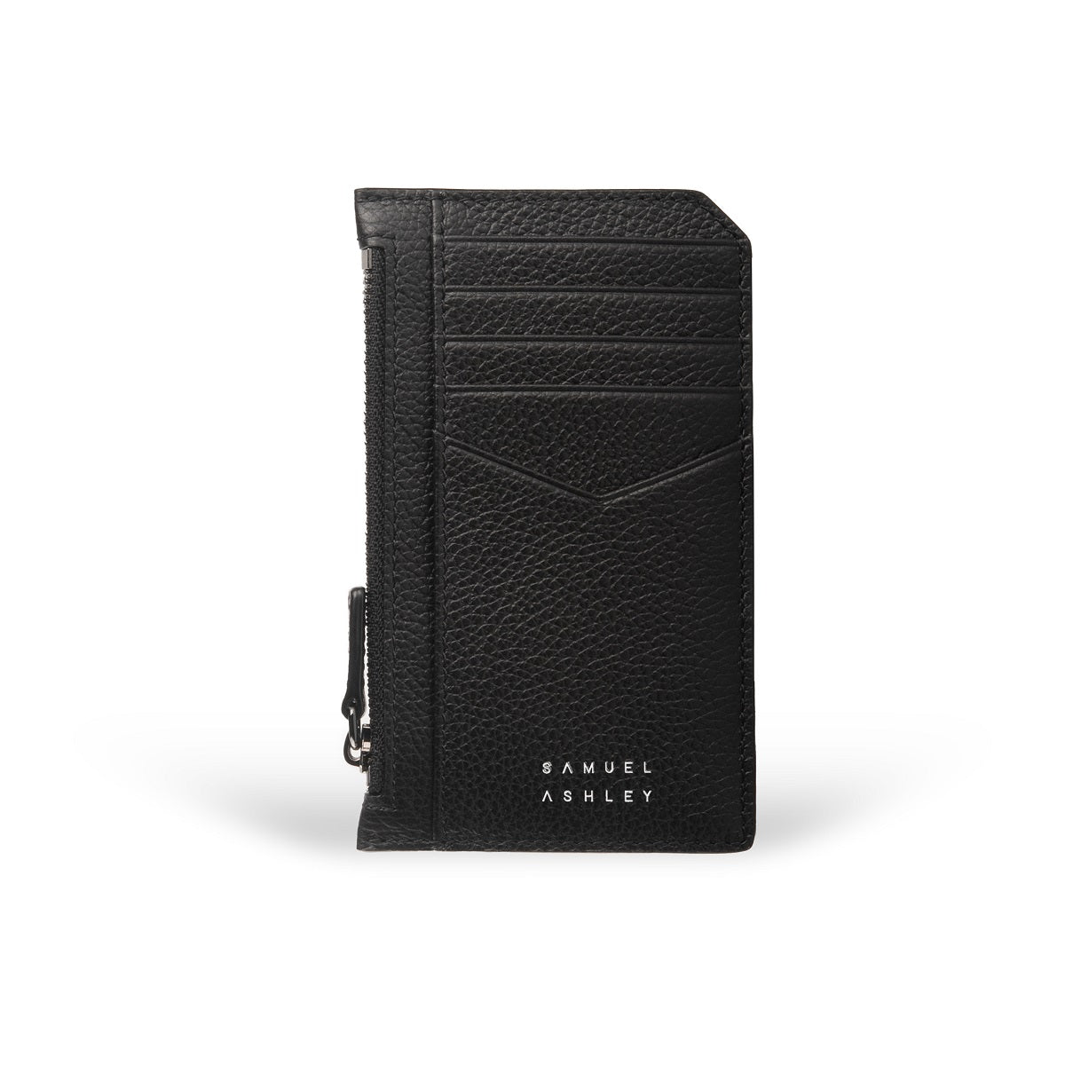 Nicky Leather Card Case with Zip Pocket