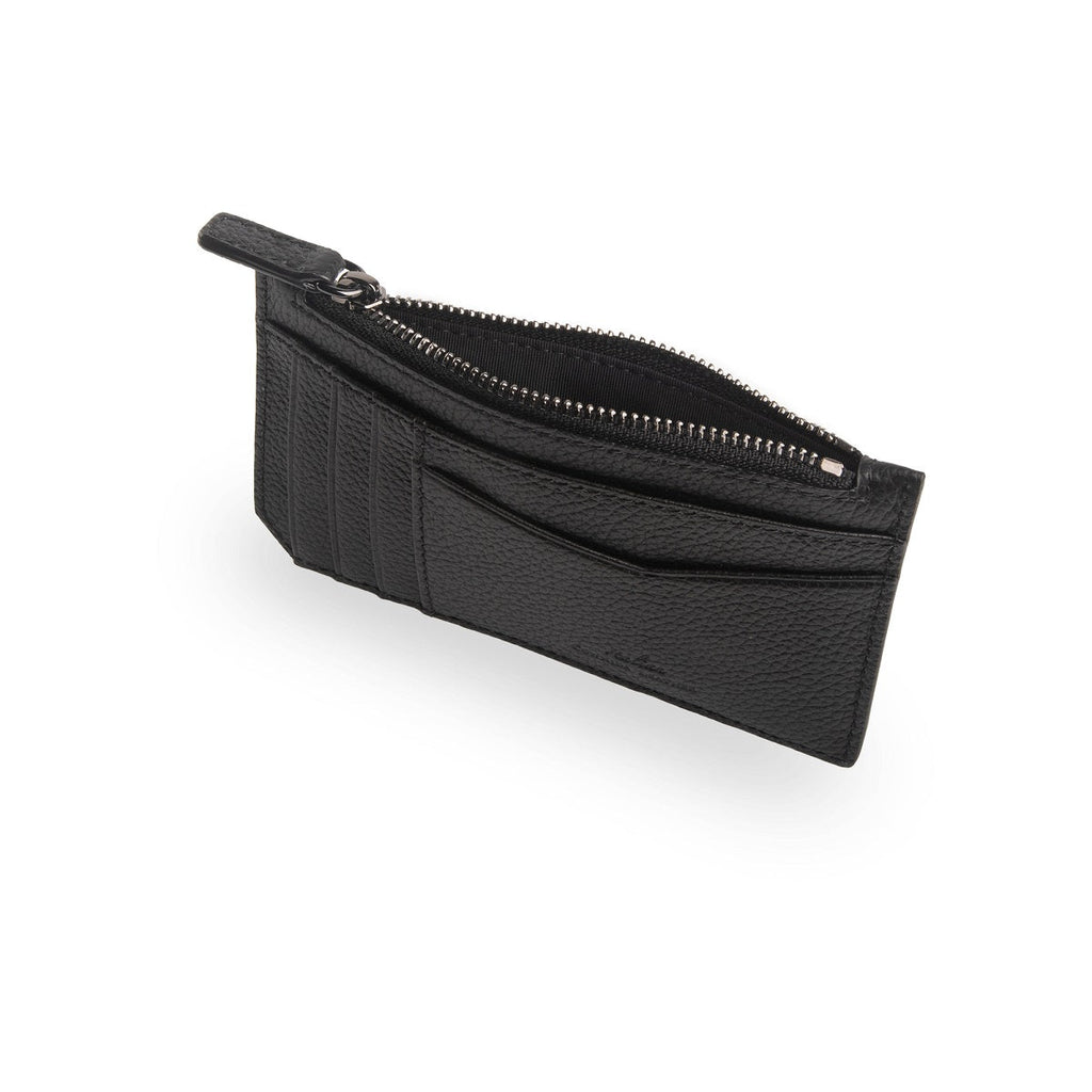 Nicky Leather Card Case with Zip Pocket