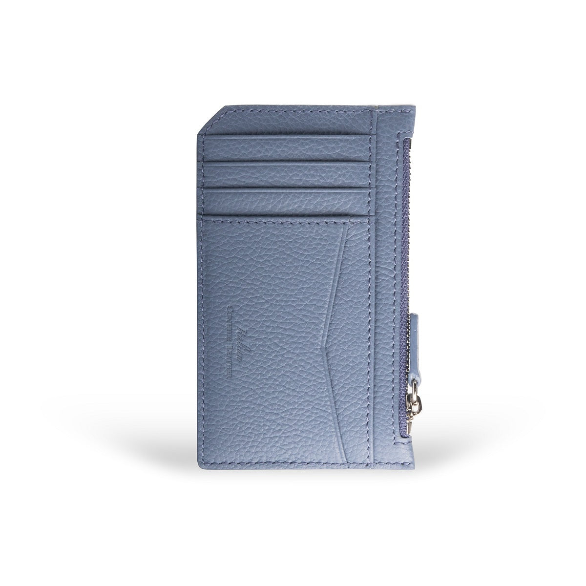 Nicky Leather Card Case with Zip Pocket