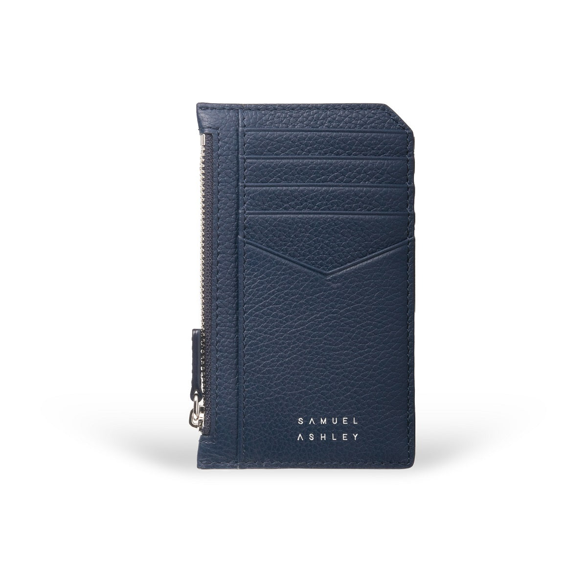 Nicky Leather Card Case with Zip Pocket
