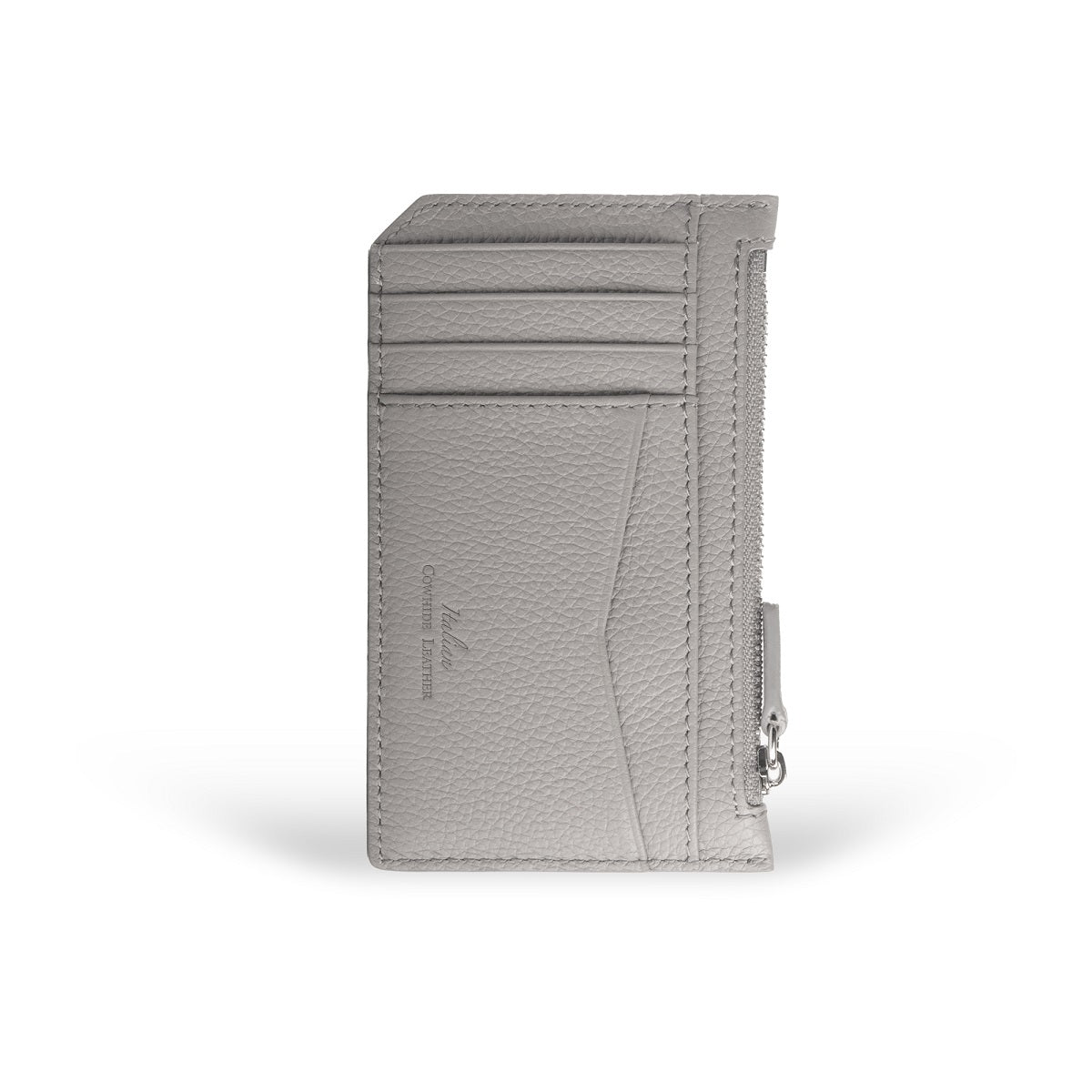 Nicky Leather Card Case with Zip Pocket