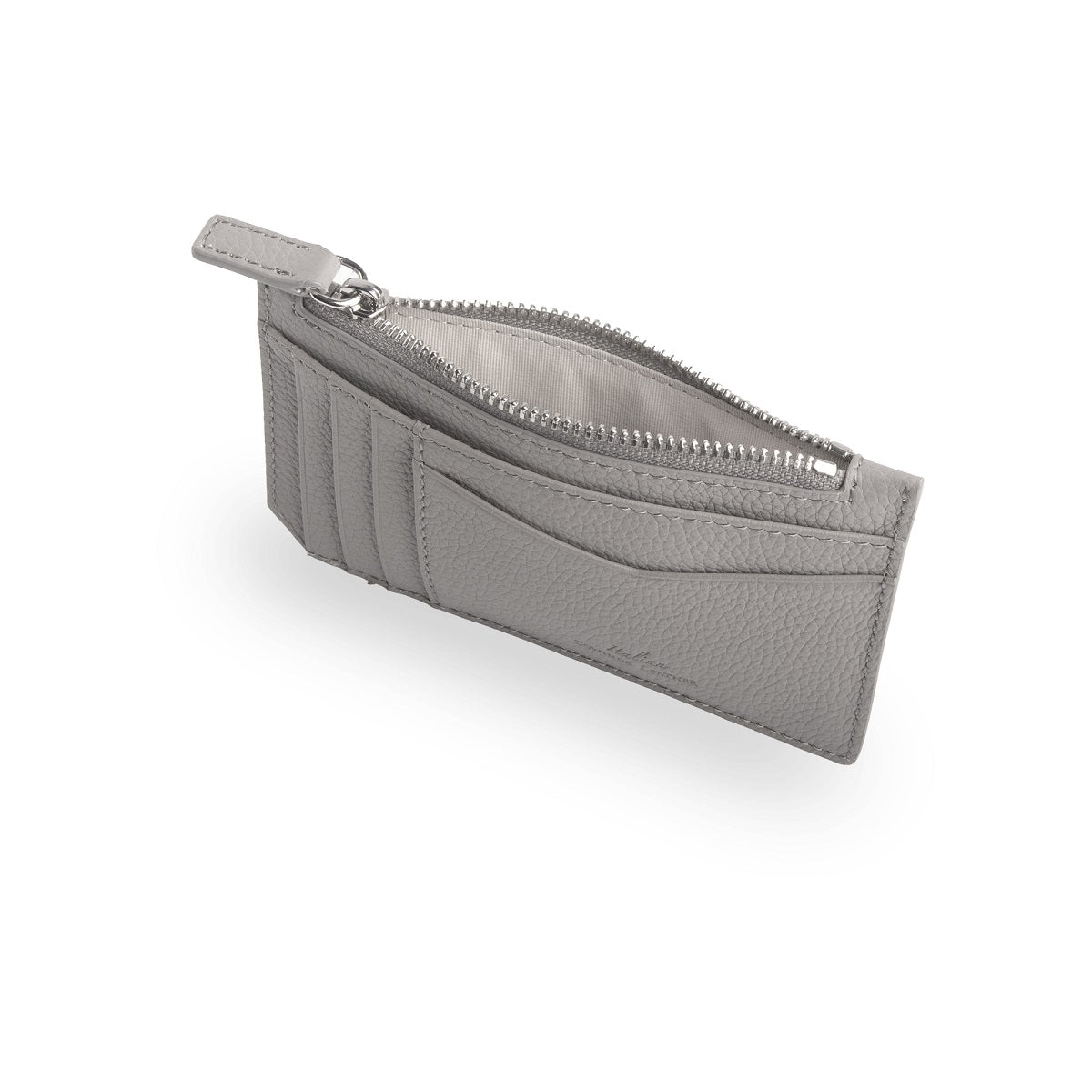 Nicky Leather Card Case with Zip Pocket