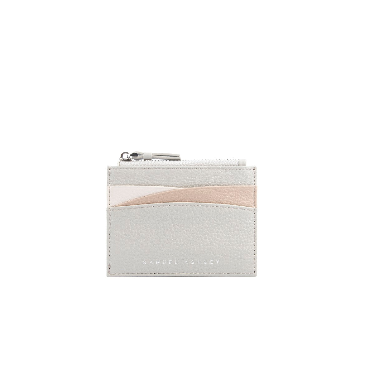 Amber Top Zip Leather Card Holder