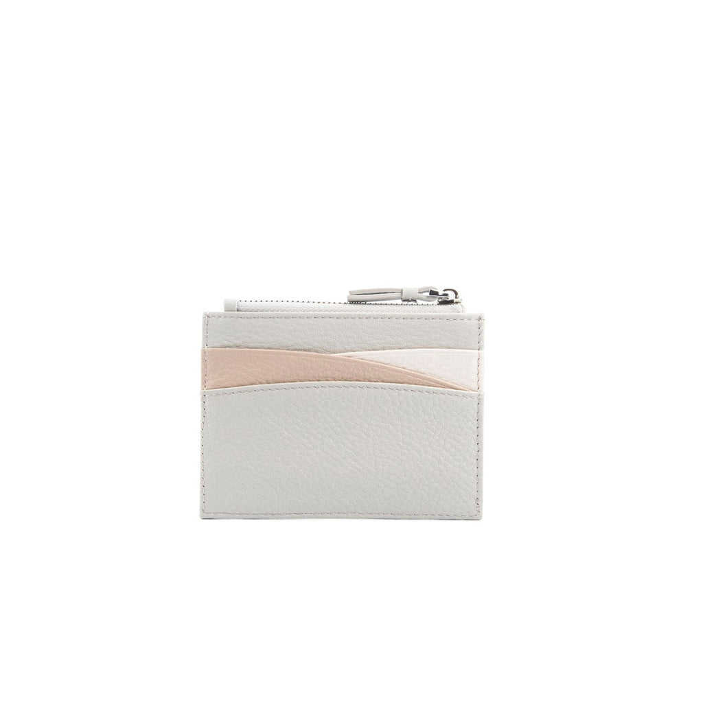 Amber Top Zip Leather Card Holder