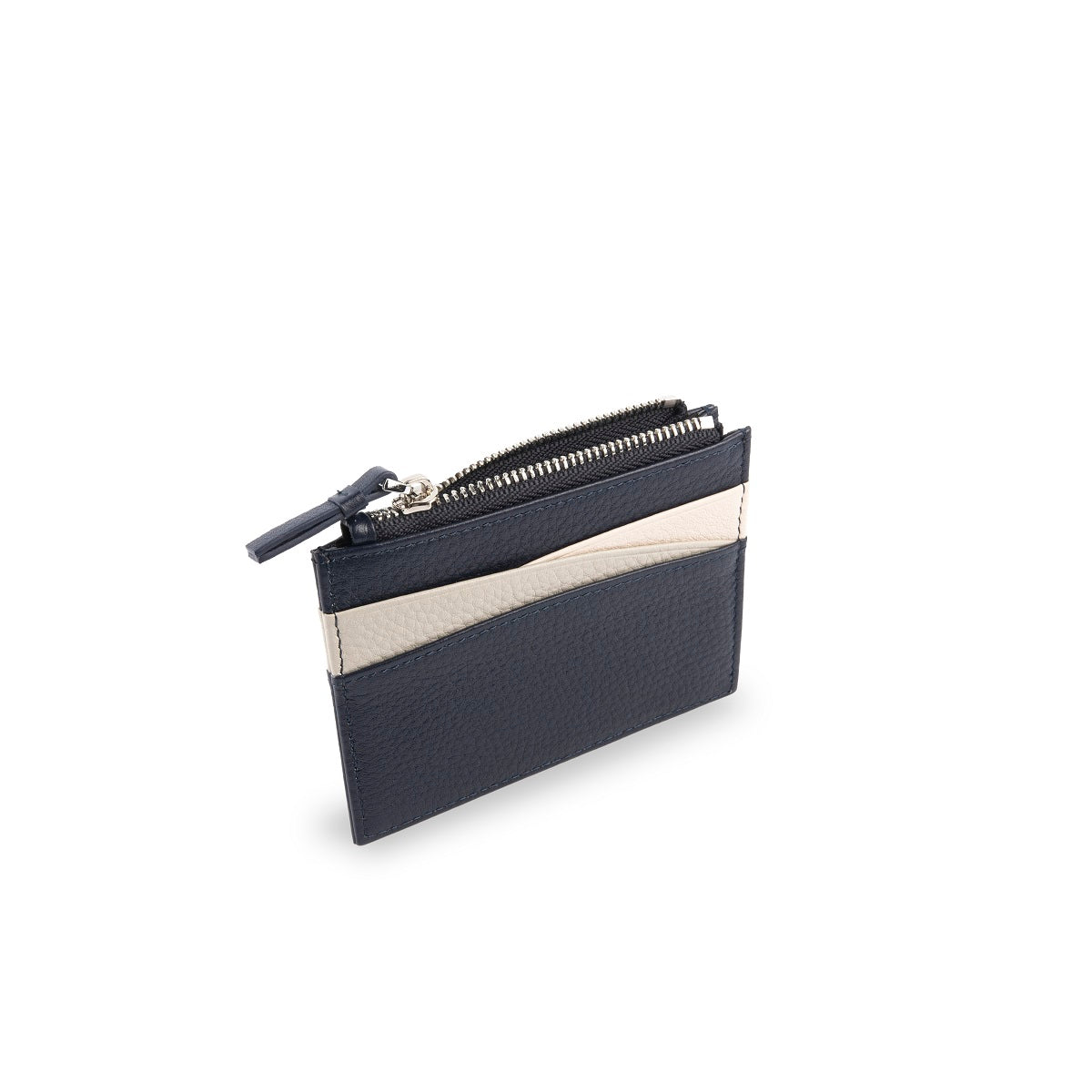 Amber Top Zip Leather Card Holder