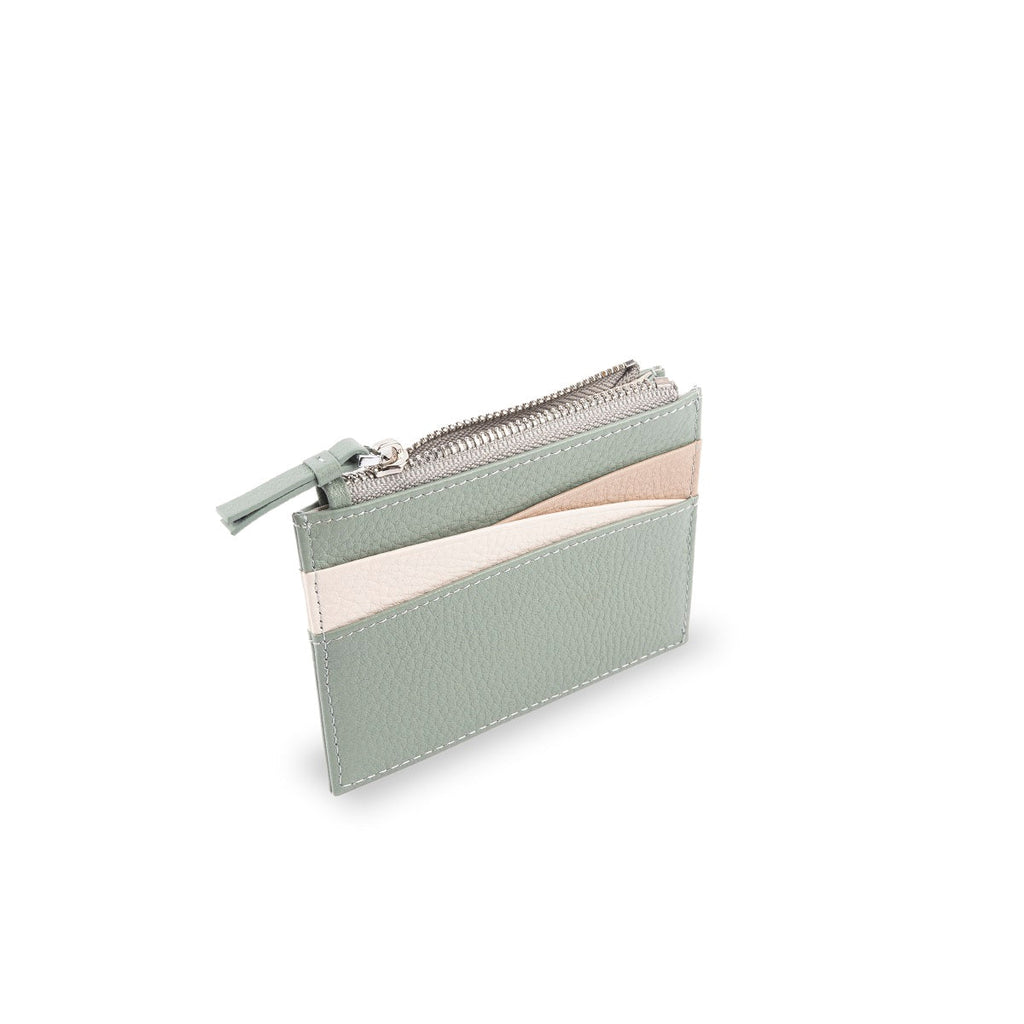 Amber Top Zip Leather Card Holder