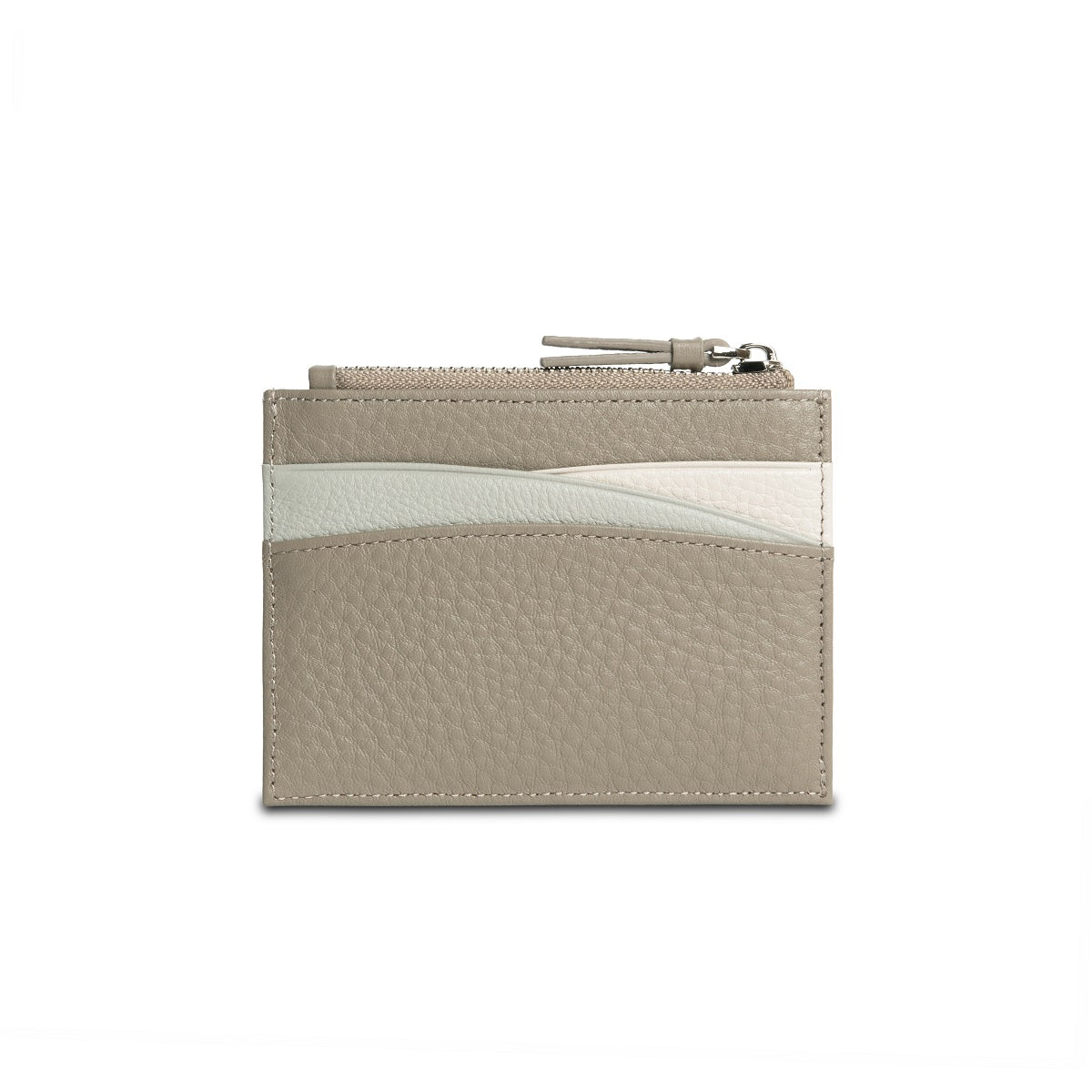 Amber Top Zip Leather Card Holder