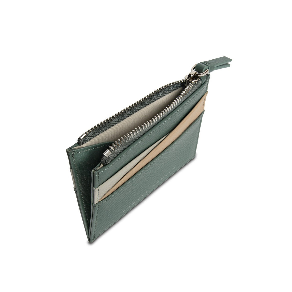 Amber Top Zip Leather Card Holder
