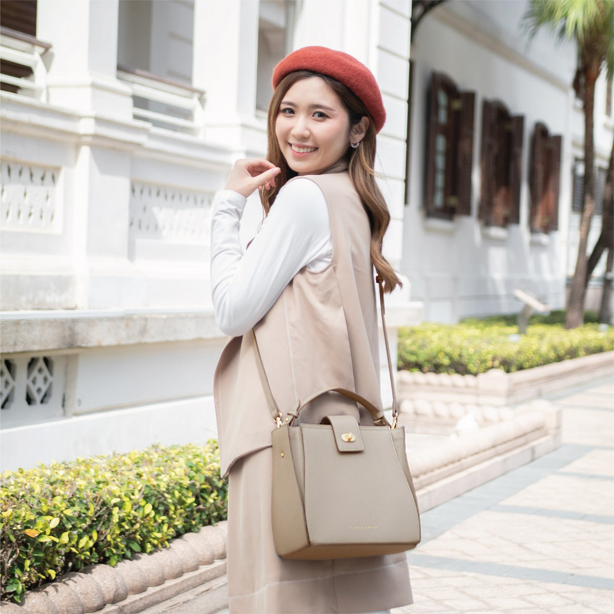 Athena Leather Bucket Bag