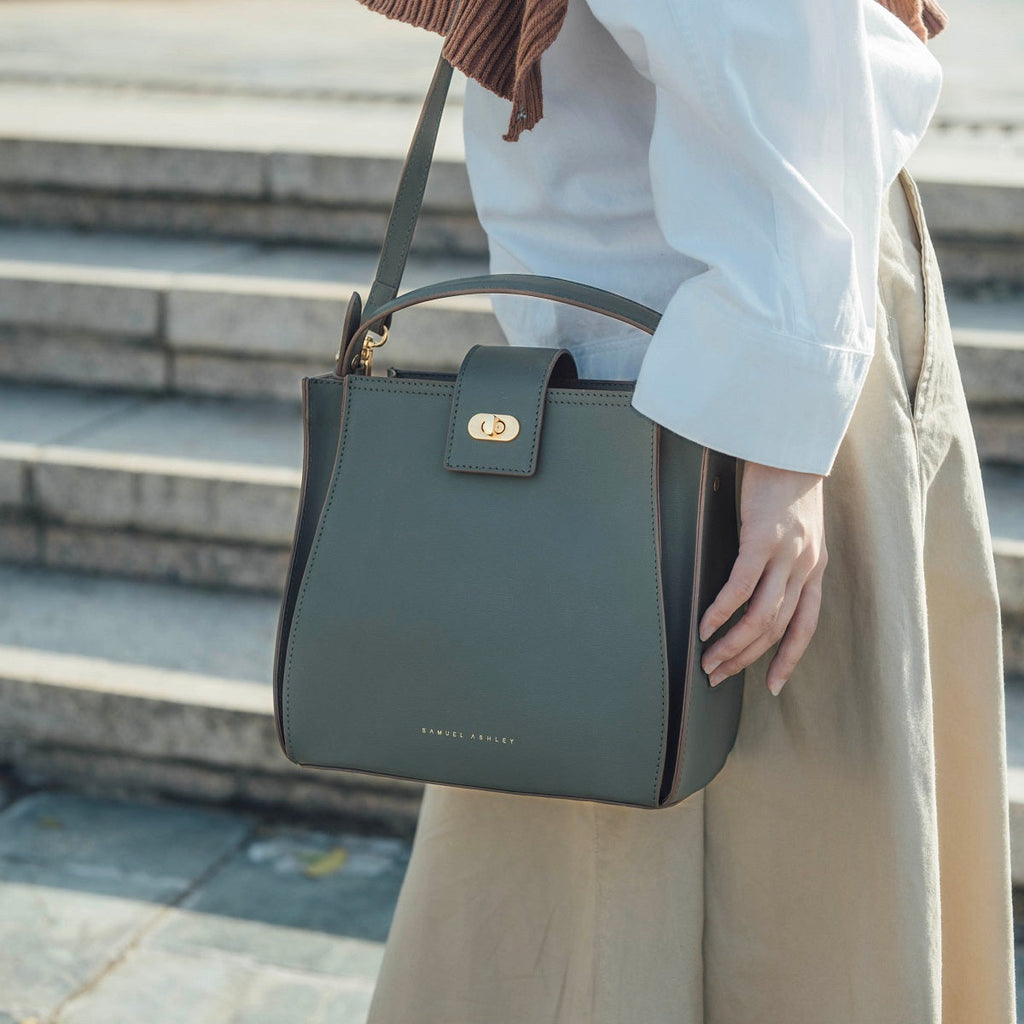 Athena Leather Bucket Bag