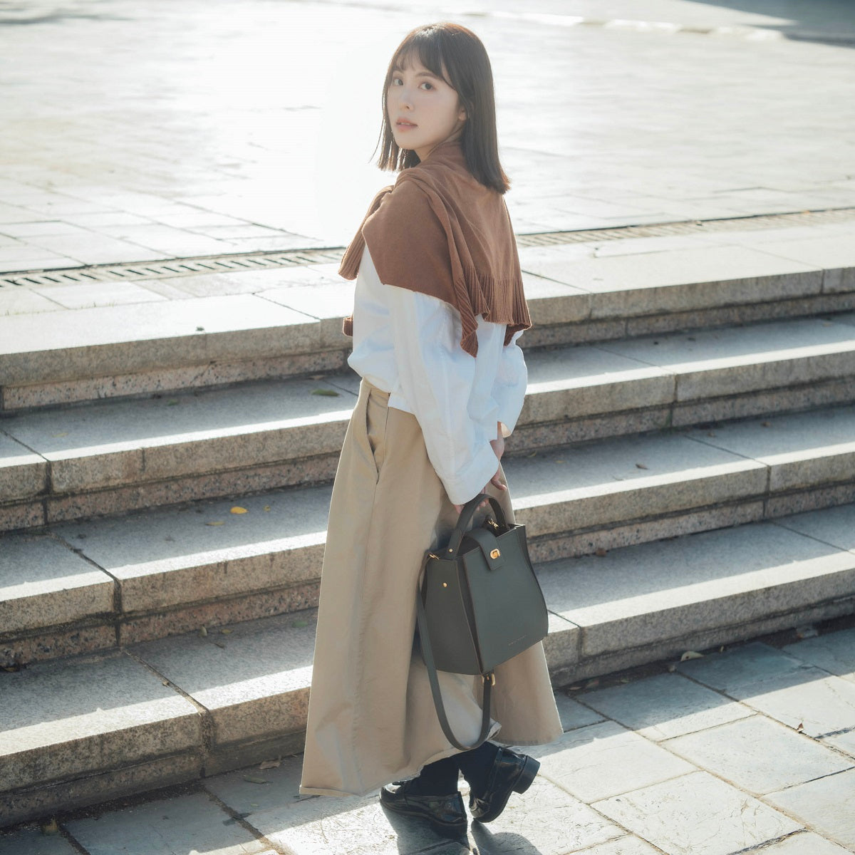 Athena Leather Bucket Bag