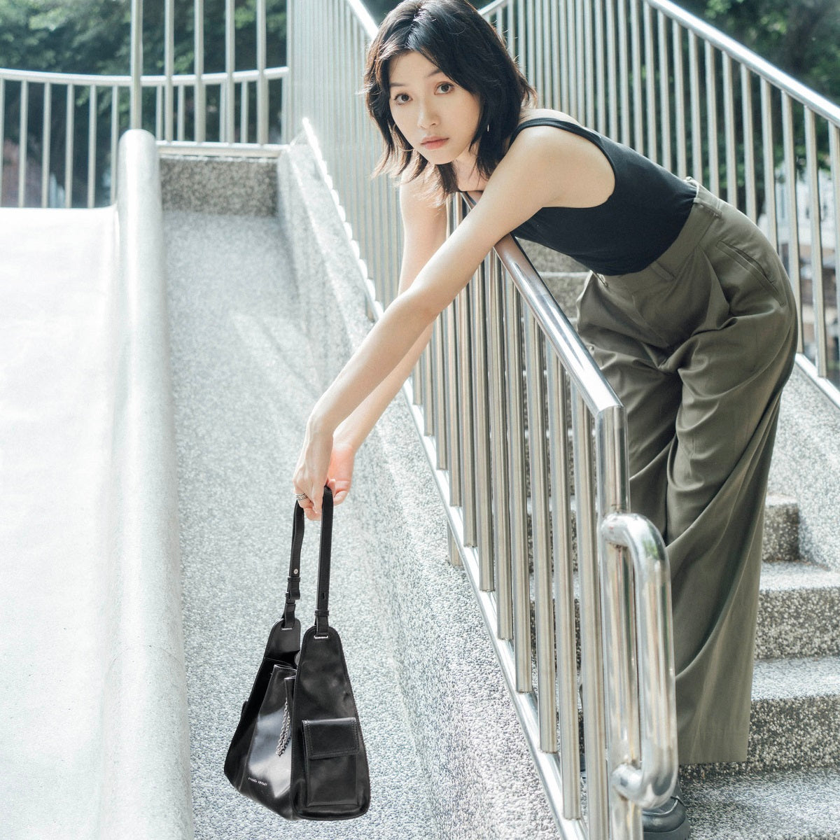 Senya Drawstring Leather Bag