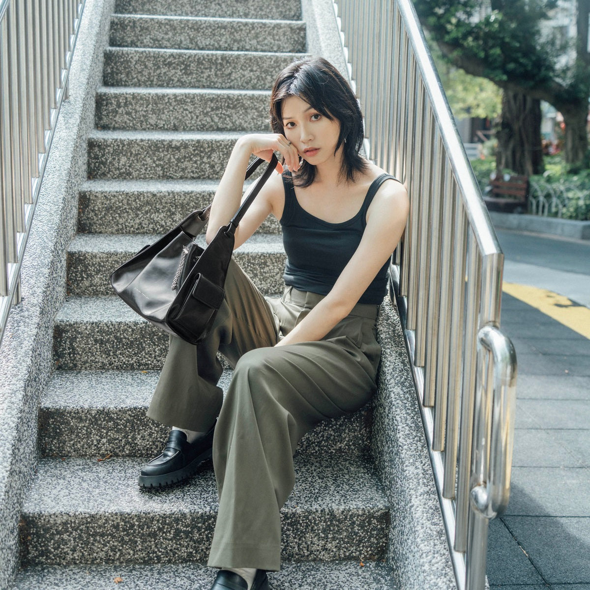 Senya Drawstring Leather Bag