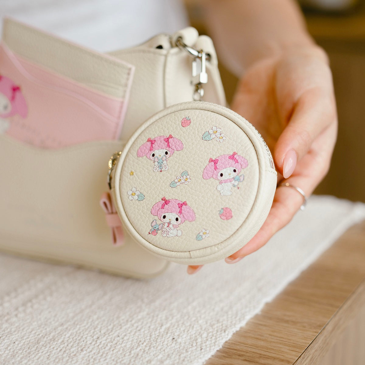 Samuel Ashley x Sanrio characters Key Chain Leather Pouch