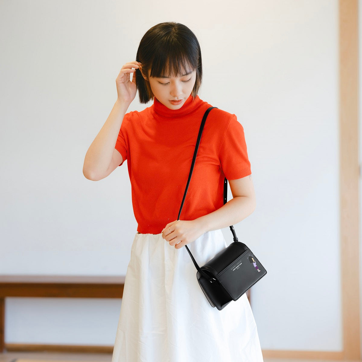 Samuel Ashley x Chibi Maruko Chan East-West Leather Crossbody Bag