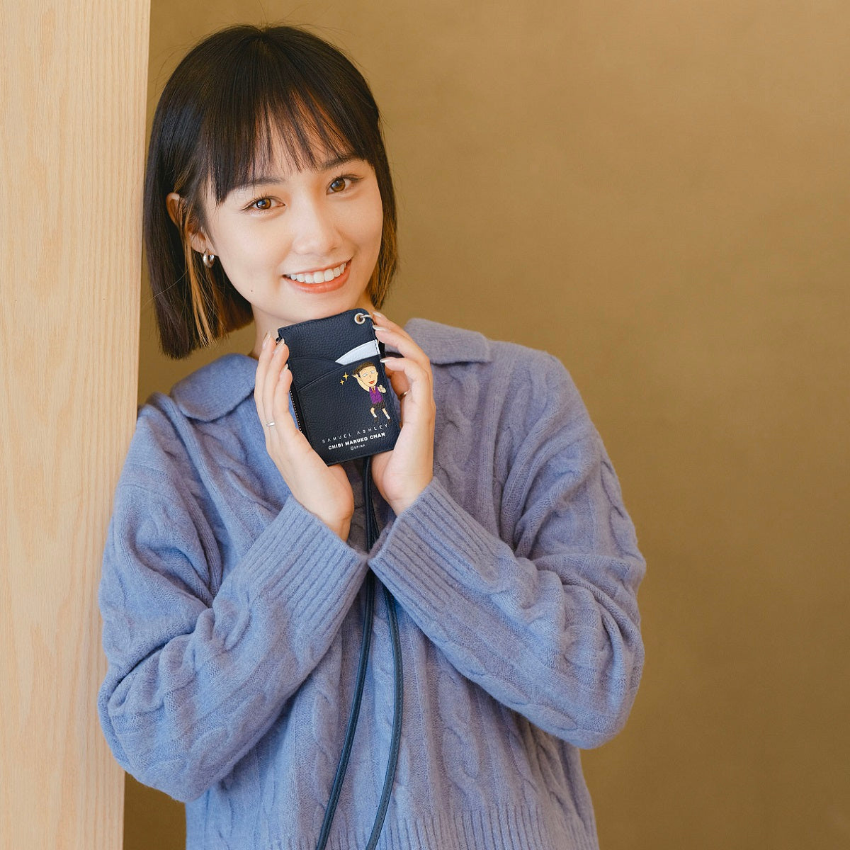 Samuel Ashley x Chibi Maruko Chan Leather ID Badge Holder