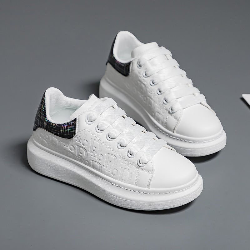 White shoes for women, Korean version Instagram for students, thick soled sports shoes for women, casual sponge cake shoes for women