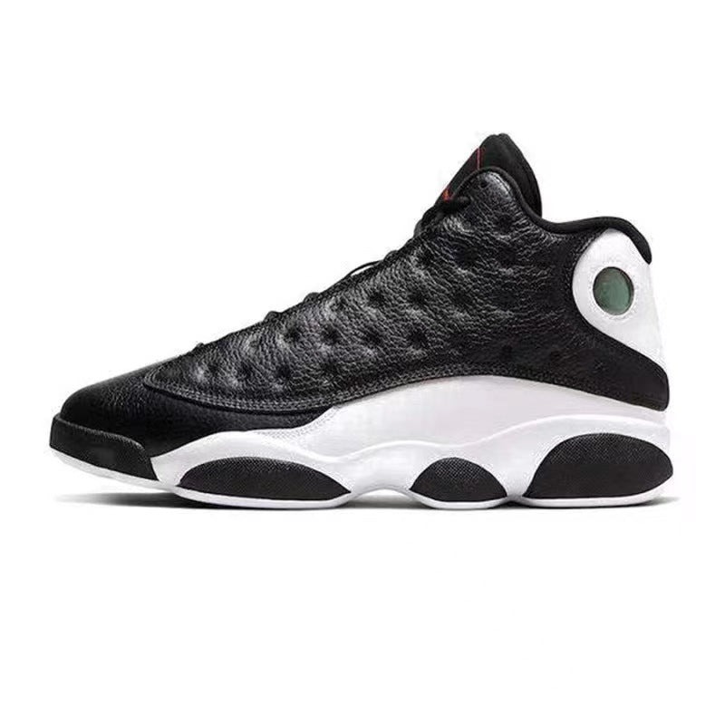Aj13 Basketball Shoes Black and White Panda Men's Shoes Chinese Navy Blue Obsidian Qiao 13 High-top Sports Pure Original Putian