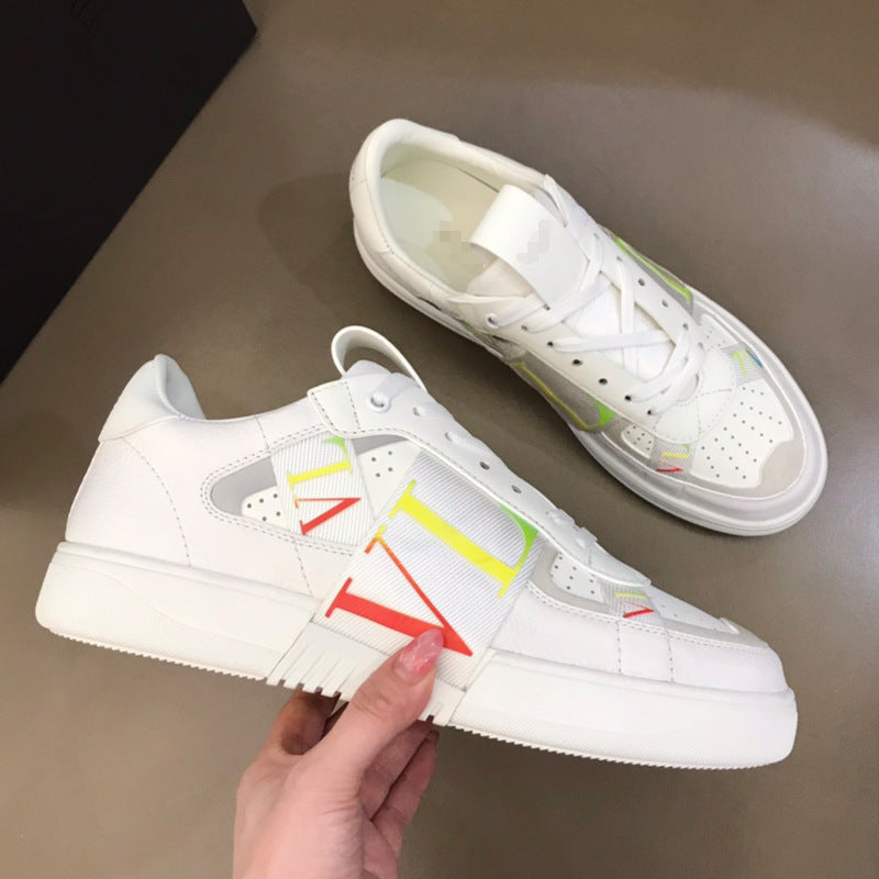 European and American thick-soled casual shoes 2025 new letters fashion height sneaker Joker mesh breathable lightweight cross-border