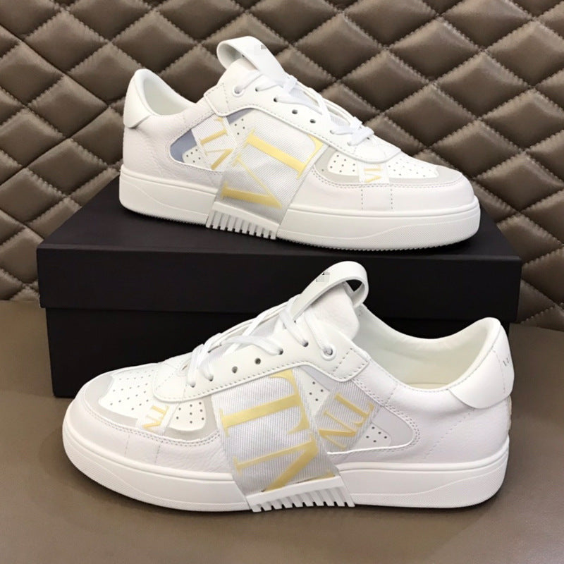 European and American thick-soled casual shoes 2025 new letters fashion height sneaker Joker mesh breathable lightweight cross-border
