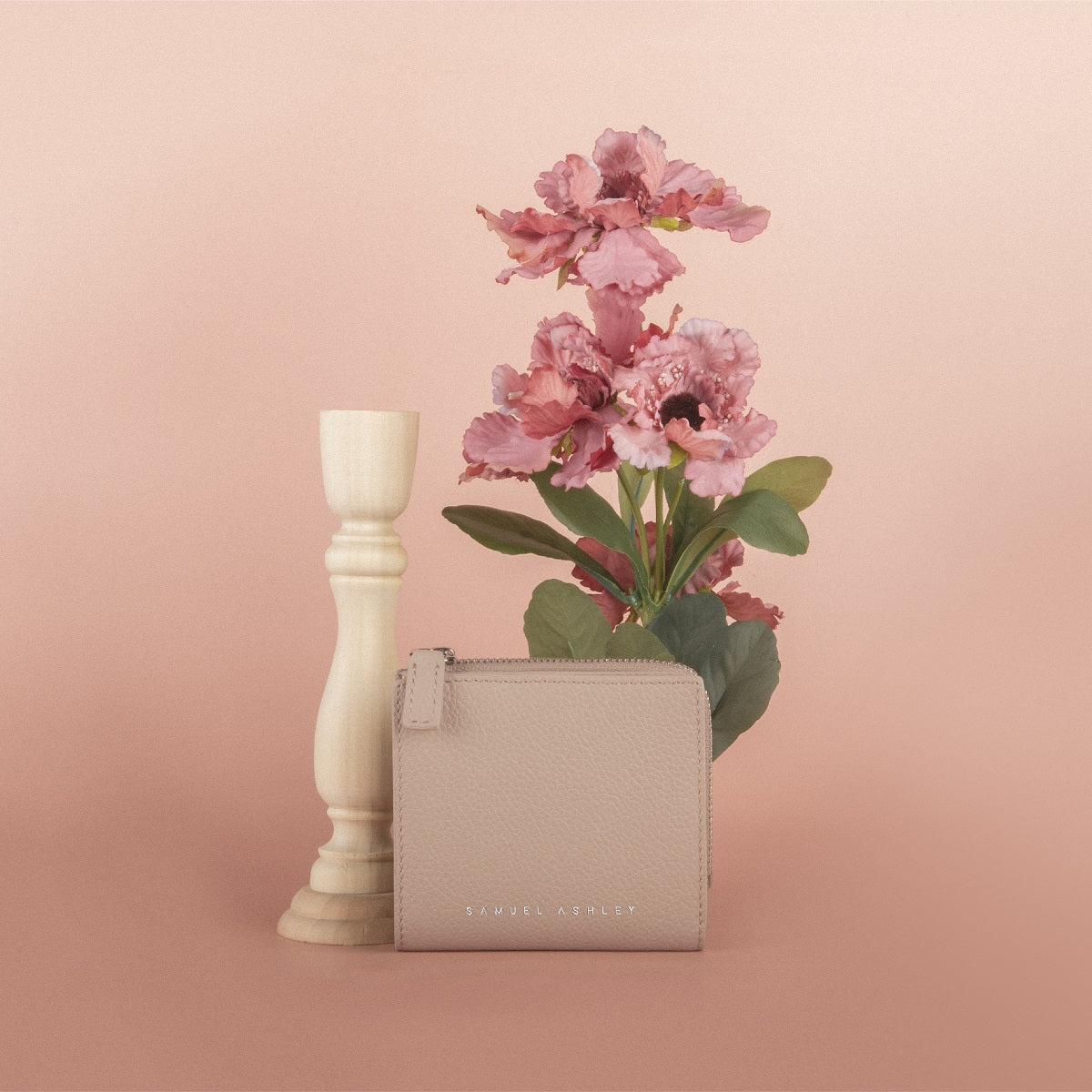 Flora Leather Zip Around Wallet