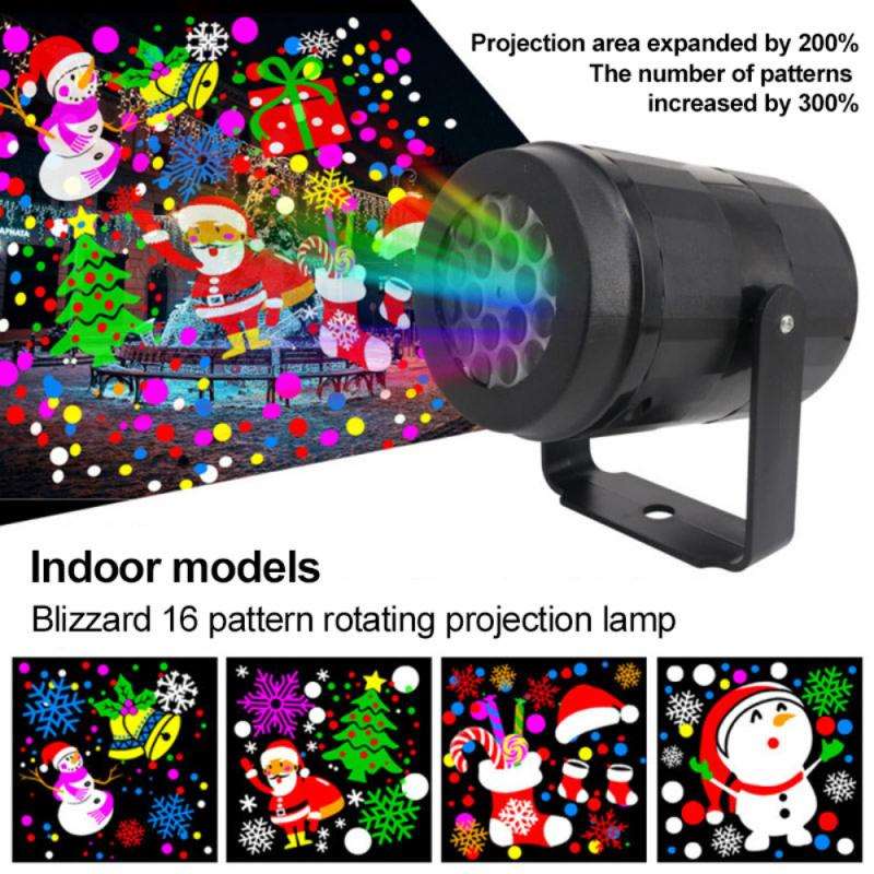 2023 Christmas Party Lights Snowflake Projector Light Led Stage Light Rotating Xmas Pattern Outdoor Holiday Lighting Garden Christmas  Decor