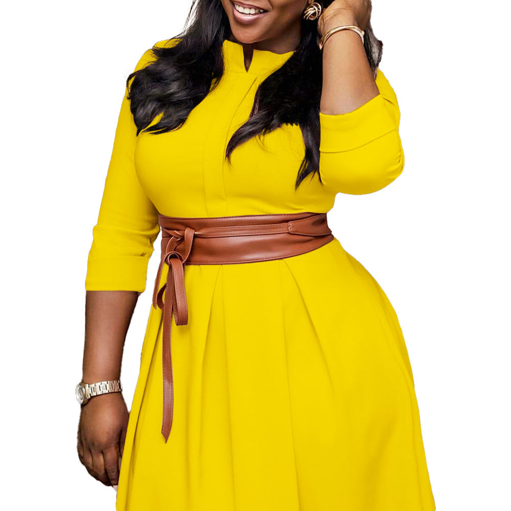 Solid Color Ol Foreign Trade Plus Size African Dress
