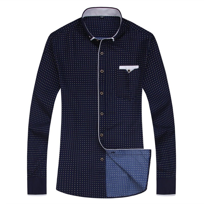 Men Fashion Casual Long Sleeved Printed shirt Slim Fit Male Social Business Dress Shirt Brand Men Clothing Soft Comfortable