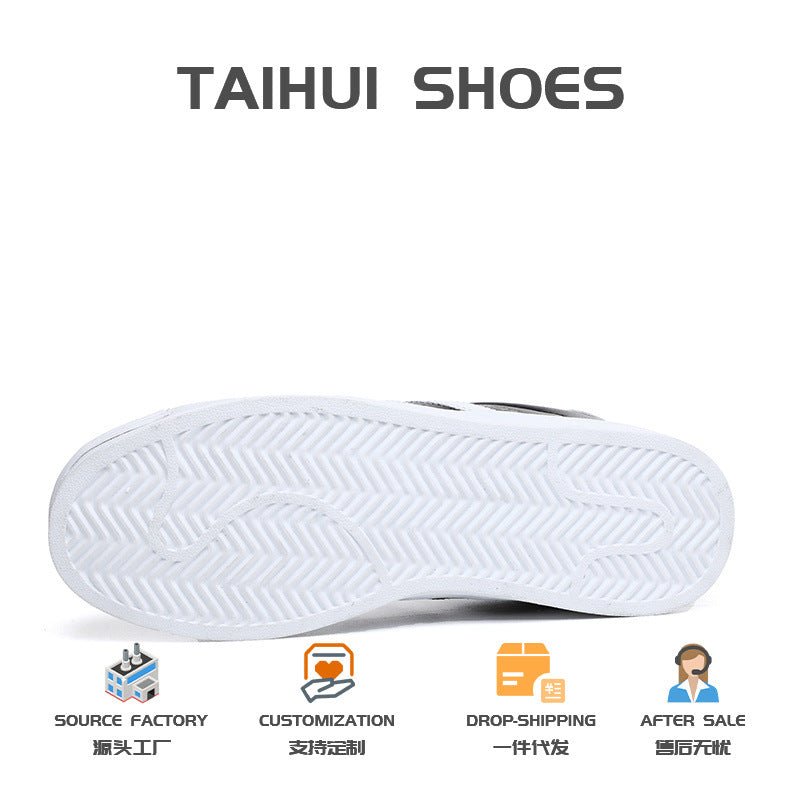 Summer New Korean Style Sports Casual Men's Shoes Couple's Board Shoes Breathable Internet Popular Men's Shell Head White Trendy Shoes