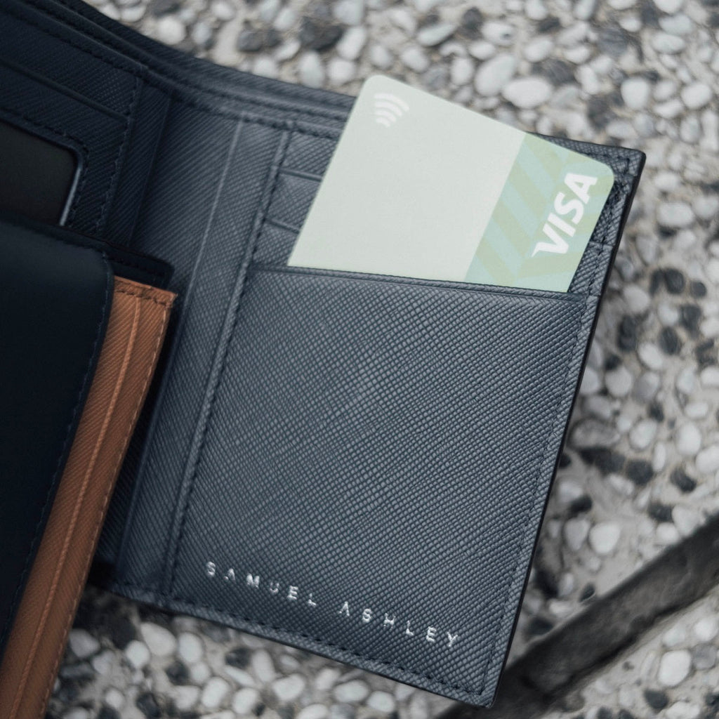 Warren Vertical Leather Wallet w/ Detachable Card Holder (RFID)